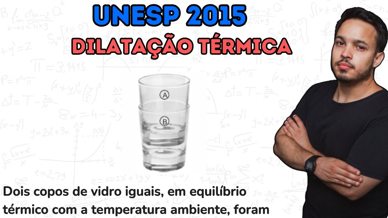 UNESP 2015 - Dois copos de vidro iguais, em equilíbrio térmico com a temperatura ambiente, foram
