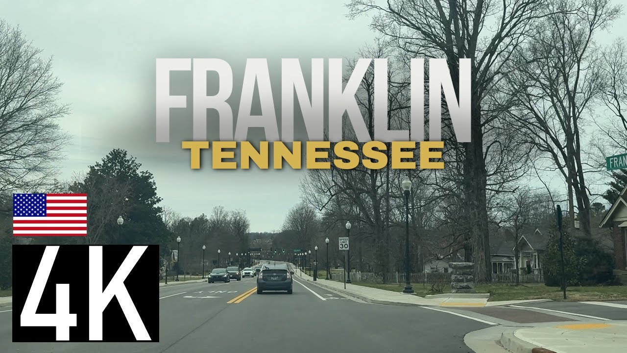 Road Tour of Franklin, Tennessee in 4K - Downtown Franklin - Nashville Suburb
