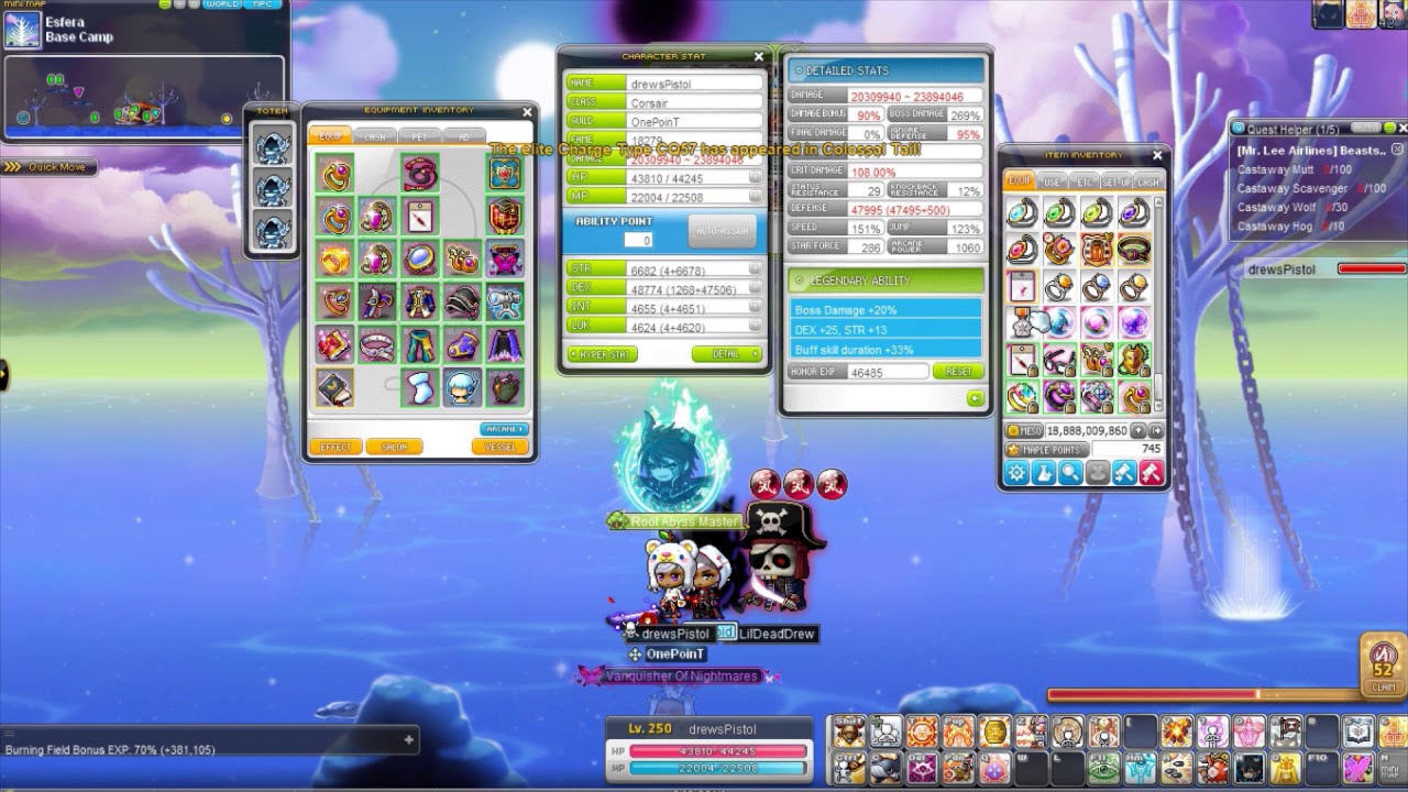 Maplestory - drewsPistol Post Flame Equips &   Pre - 25 stars