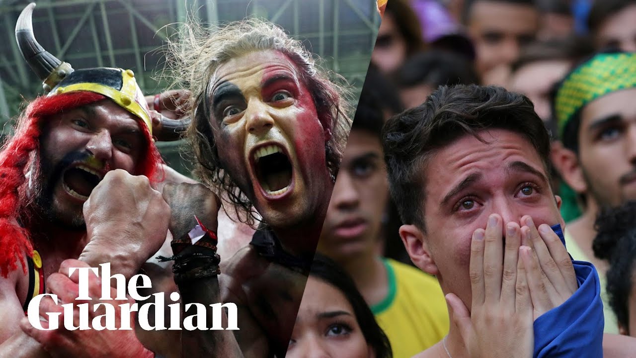 Belgium fans celebrate as Brazilians are left in tears by World Cup defeat