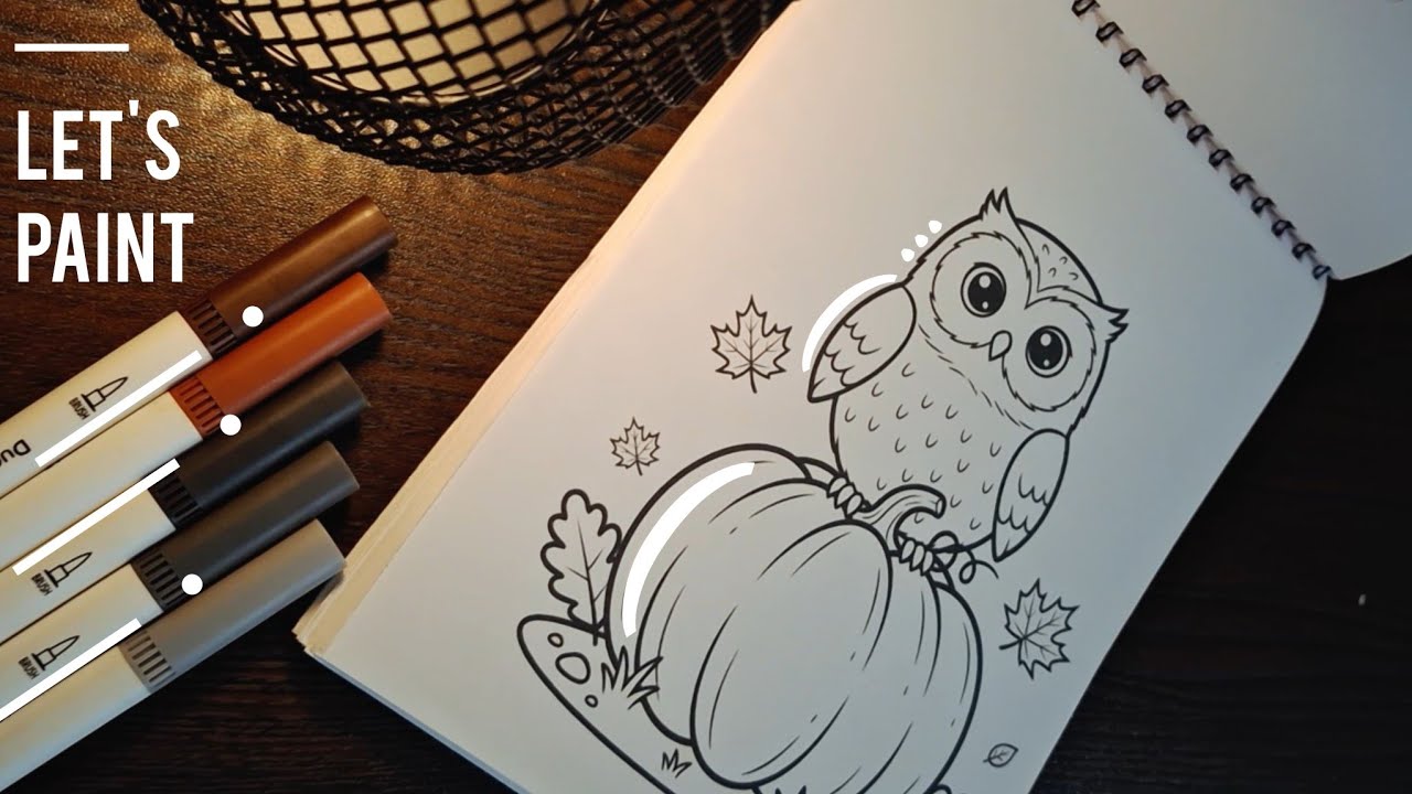 Let's Paint || ASMR Coloring || Pumpkinella's Cozy Friendz Coloring Book Collection 🍁🧡🎃👩