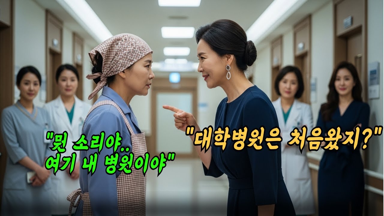 대학병원 청소부로 일하고 있는데 날 무시하던 동창이 10분 뒤에 땀 뻘뻘 흘리며 걸레질하고 있네요