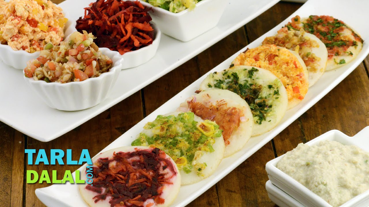 Assorted Uttapa Platter by Tarla Dalal
