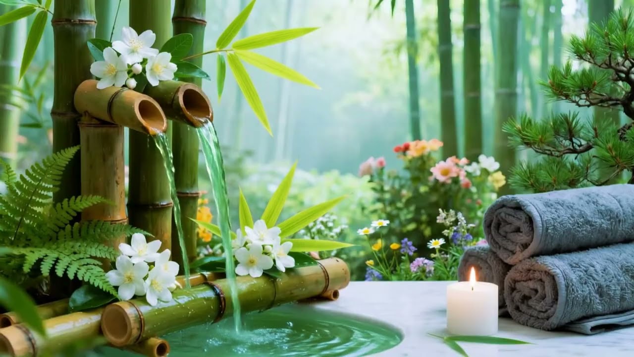 Soothing Relaxing Music 🌻 Peace of Mind, Anxiety Relief,Spa Relax Water,Calm Sleep 24 Hours 23