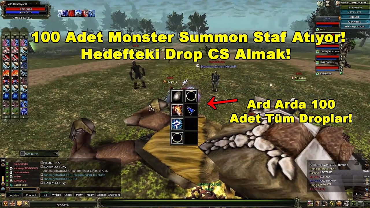 Bahtiyar - 100 Adet Monster Summon Staf Atıyor! Hedefteki Drop CS Almak! | Knight Online