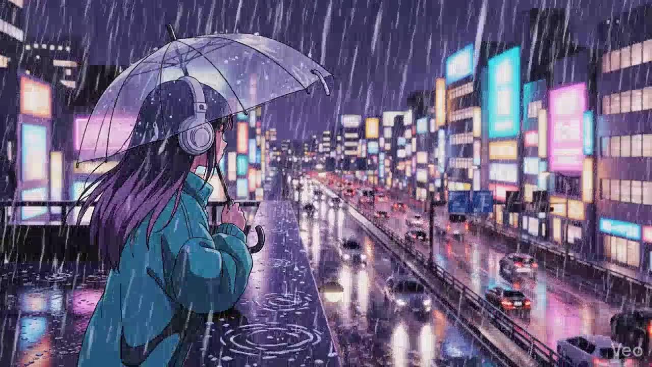 Rainy Night Lofi 🌧️ Japanese Neon City | Chillhop Study Beats