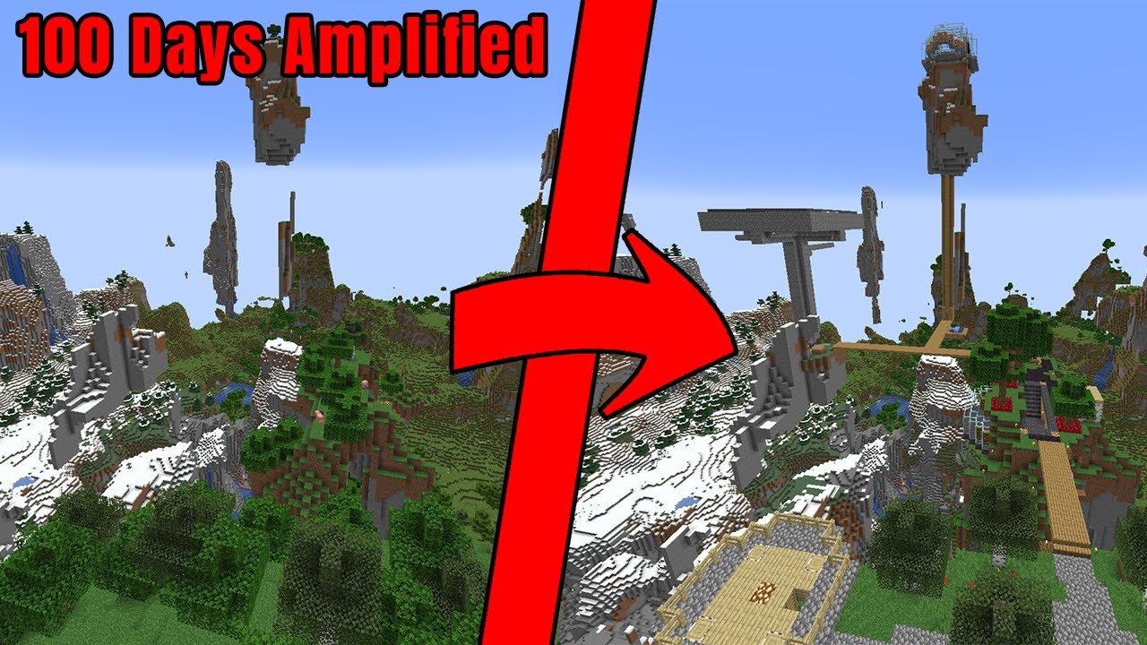 I Survived 100 Days In AMPLIFIED HARDCORE Minecraft!