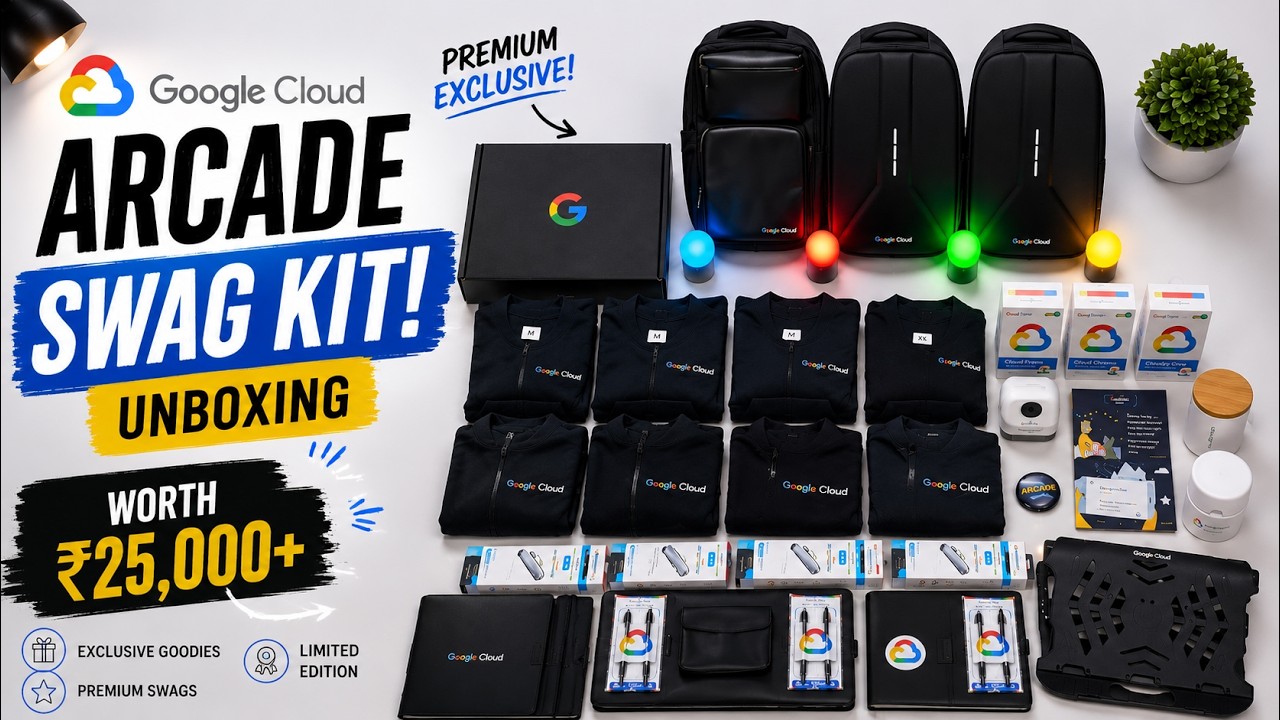 I Won ₹25,000+ Google Cloud Arcade Swag(Full Unboxing) #review #google #googleswags #engineeringlife