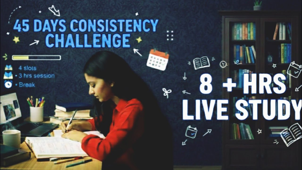 DAY-5 | 45-Day STUDY CHALLENGE🔥| 12 Hours Live Study 📚 | 180/30 Pomodoro⌛| JEE | THE FINAL SPRINT🌻