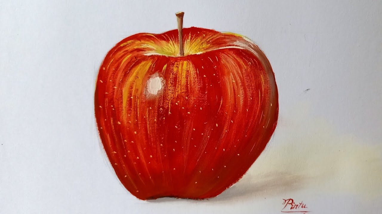 Poster Colour Painting | Still life | How to draw an apple
