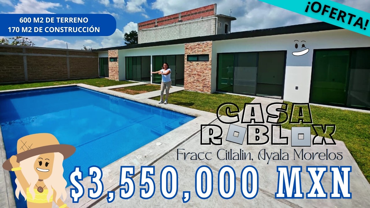 🏡 CASA ROBLOX en VENTA ▪️ Fracc Citlalin AYALA MORELOS ⚜️ Amplios espacios en un solo nivel