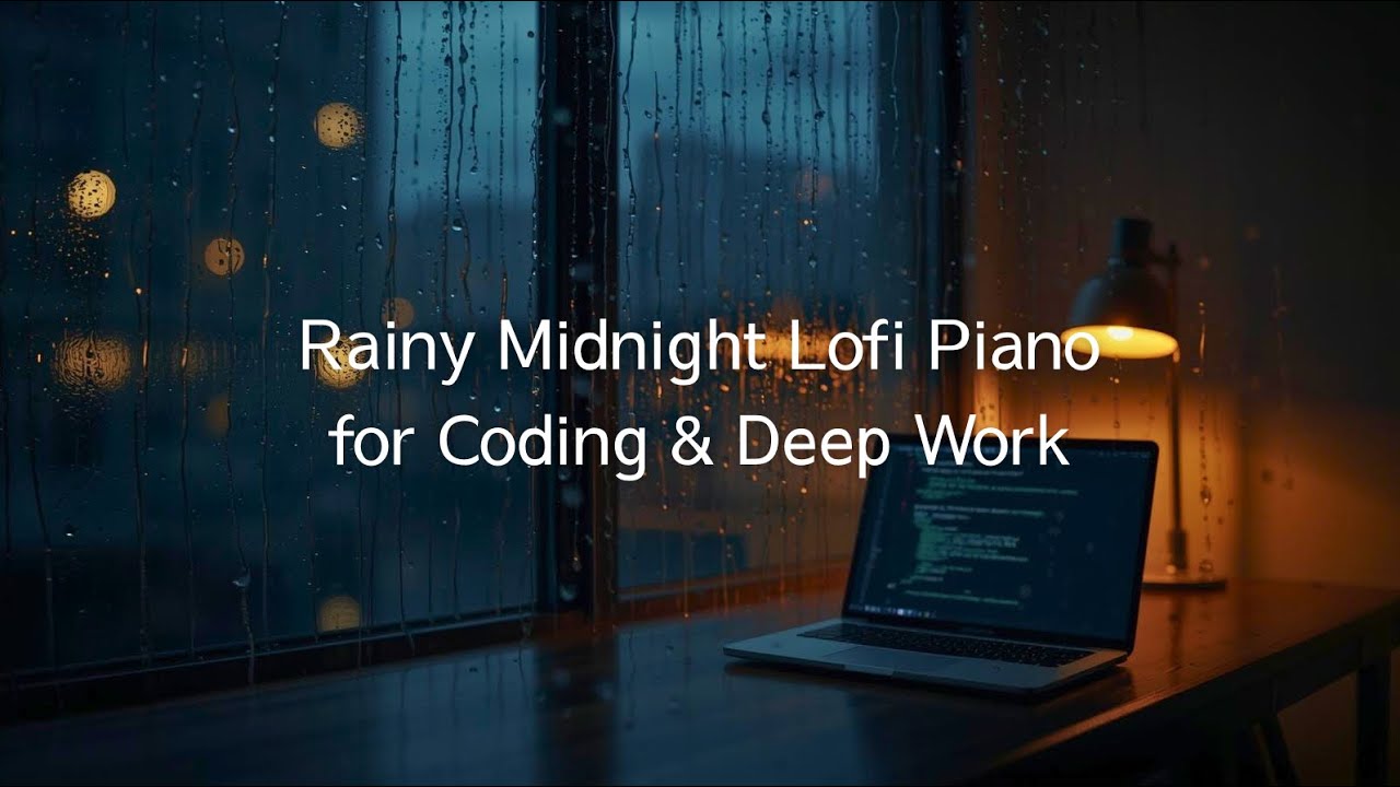 雨音とLo-fi Piano｜深夜の集中コーディングBGM【作業用】Rainy Midnight Lofi Piano for Coding & Deep Work