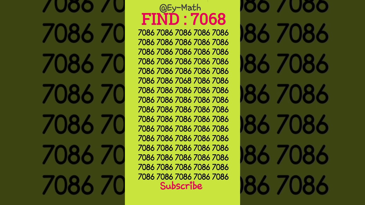 Pin point the odd 7068 in 5 seconds #fypyoutube #fyp #fypviral #iqtest #shorts