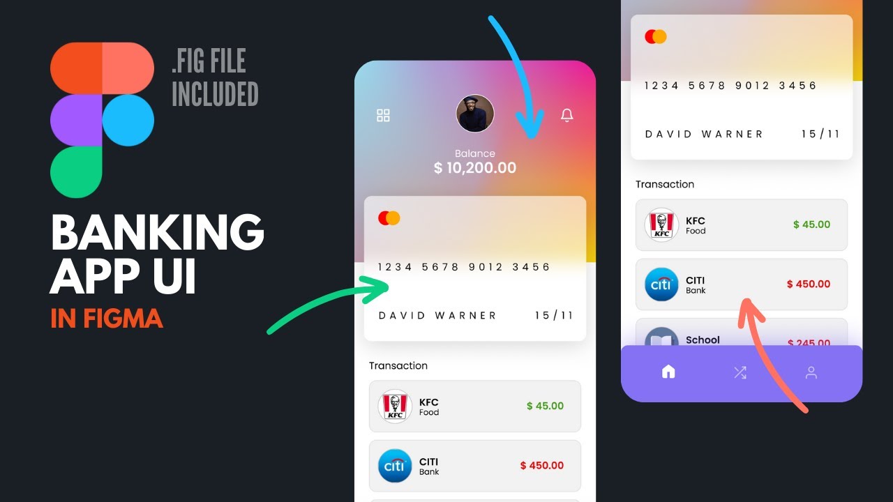 Banking App UI in Figma Tutorial #figma