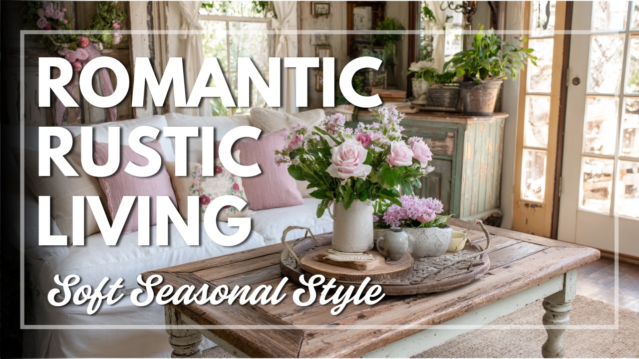 Valentine’s Day Living Room Decor with Rustic Vintage Charm ❤️ Soft Layers with Polished Grace