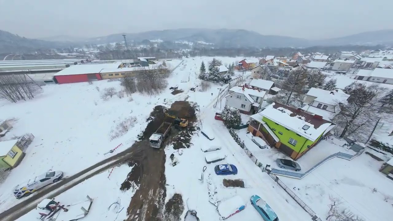 Budowa LK97 – Dworzec w Jeleśni 🚆 | Modernizacja linii Żywiec – Sucha Beskidzka | Lot dronem 4K