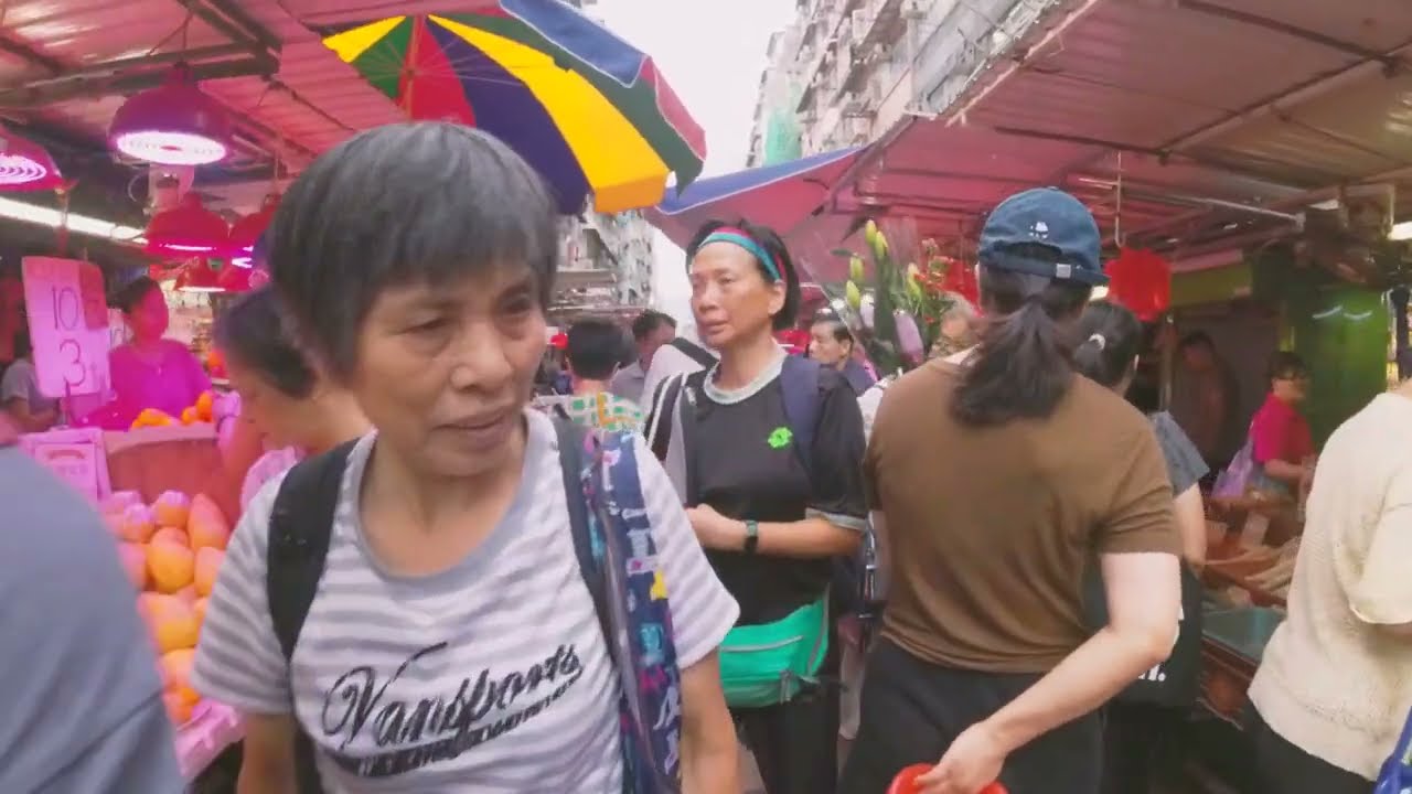[Walk with Me] EP001 Mong Kok Canton Road Wet Market - Hong Kong (廣東道街市 / 長旺道街市）