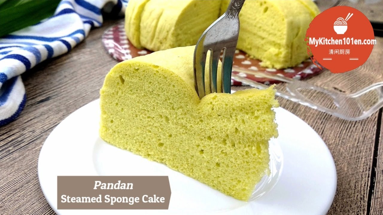 Pandan Steamed Sponge Cake | MyKitchen101en