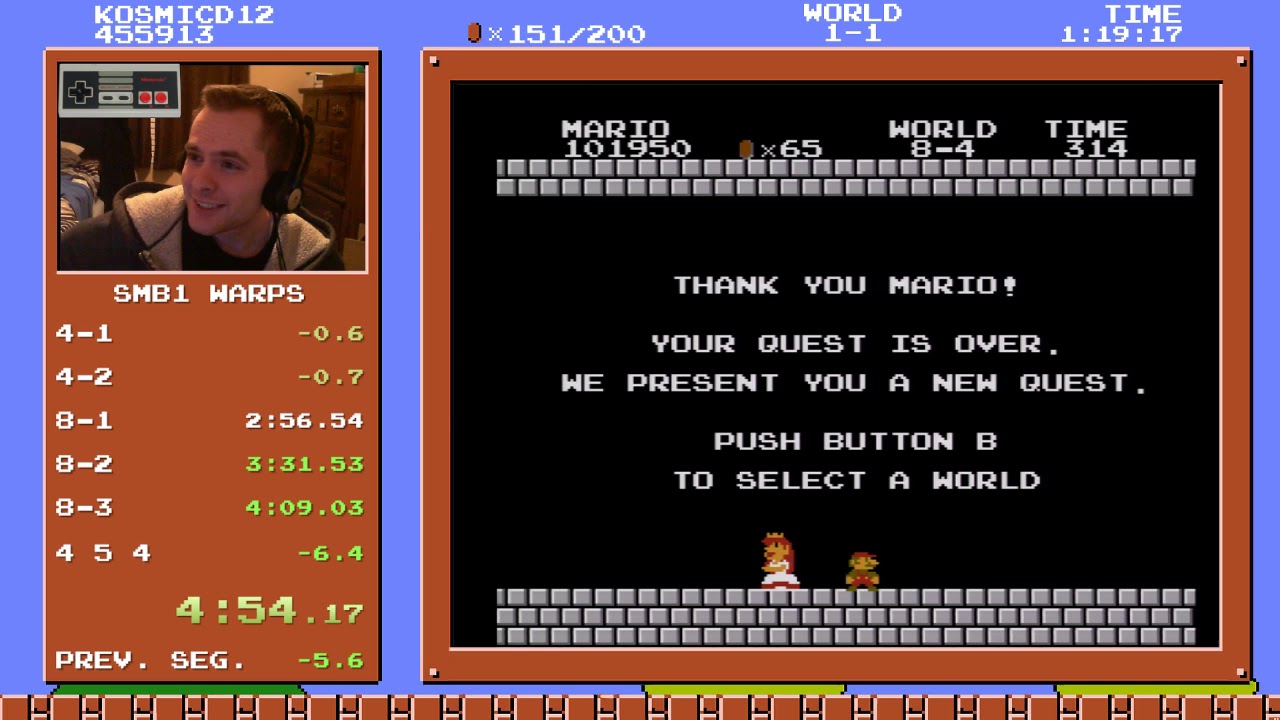 Super Mario Bros. Speedrun in 4:54.17 (April Fools)
