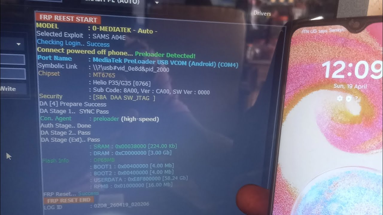 SAMSUNG A04e android version 14 Frp Reset  via Free Tools  BFT v1.7