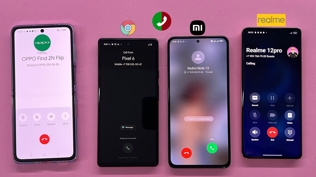 Google Pixel 6 Vs Redmi Note 13 & OPPO Find N2 Vs Realme 12Pro Incoming + Outgoing Calls