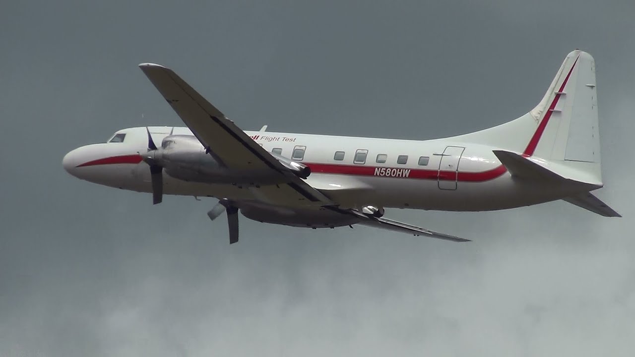 Honeywell N580HW CV-580 Takeoff Portland Airport (PDX)