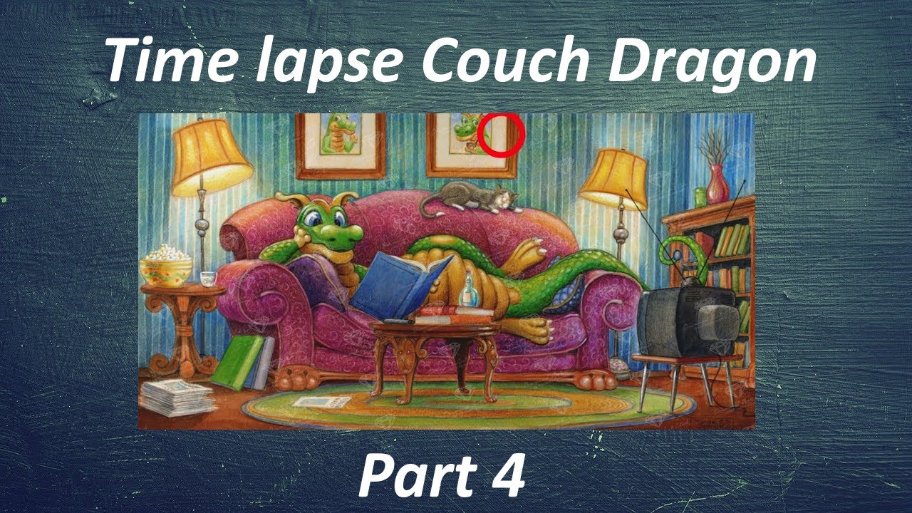 Part 4 of 6 Couch Dragon diamond painting time lapse