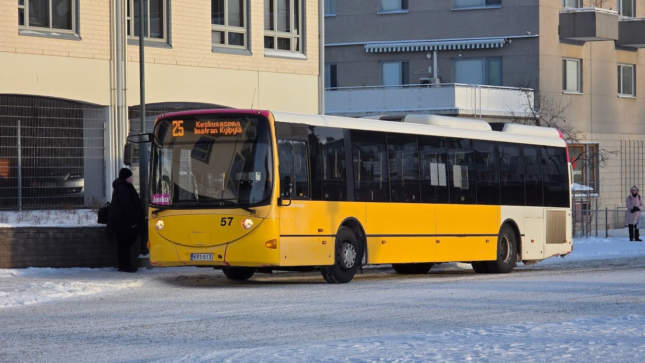 V-S Bussipalvelut 57 Scania Lahti Scala K230UB @ Jouko bus line 25 in Imatra, Finland