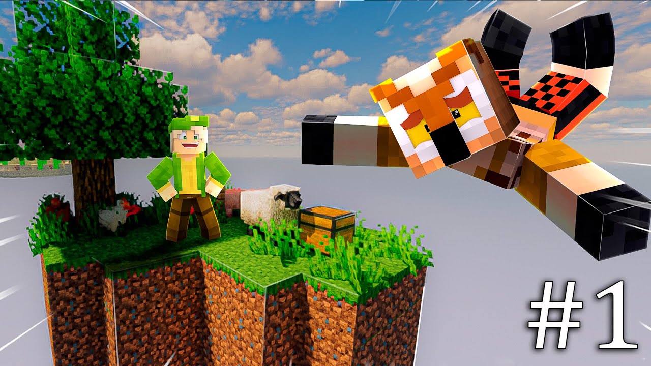 MINECRAFT SKYBLOCK pero con TEXTURAS REALISTAS #1 | Fargan y Willyrex