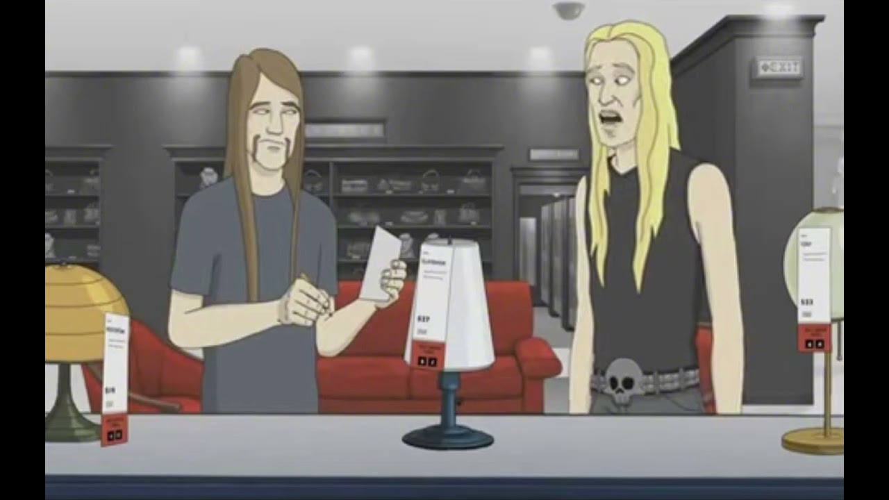 toki and skwisgaar crying at ikea - metalocalypse