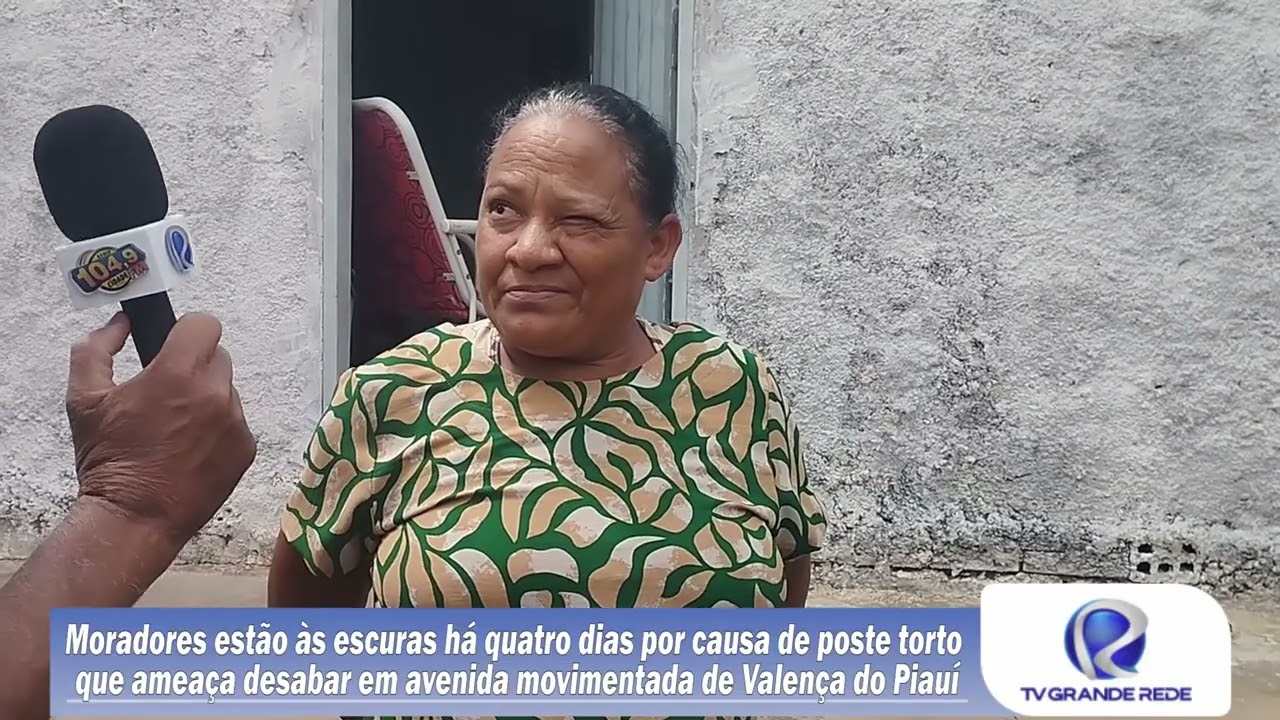 MORADORES ESTÃO ÀS ESCURAS HÁ QUATRO DIAS POR CAUSA DE POSTE TORTO QUE AMEÇA DESABAR EM AVENIDA