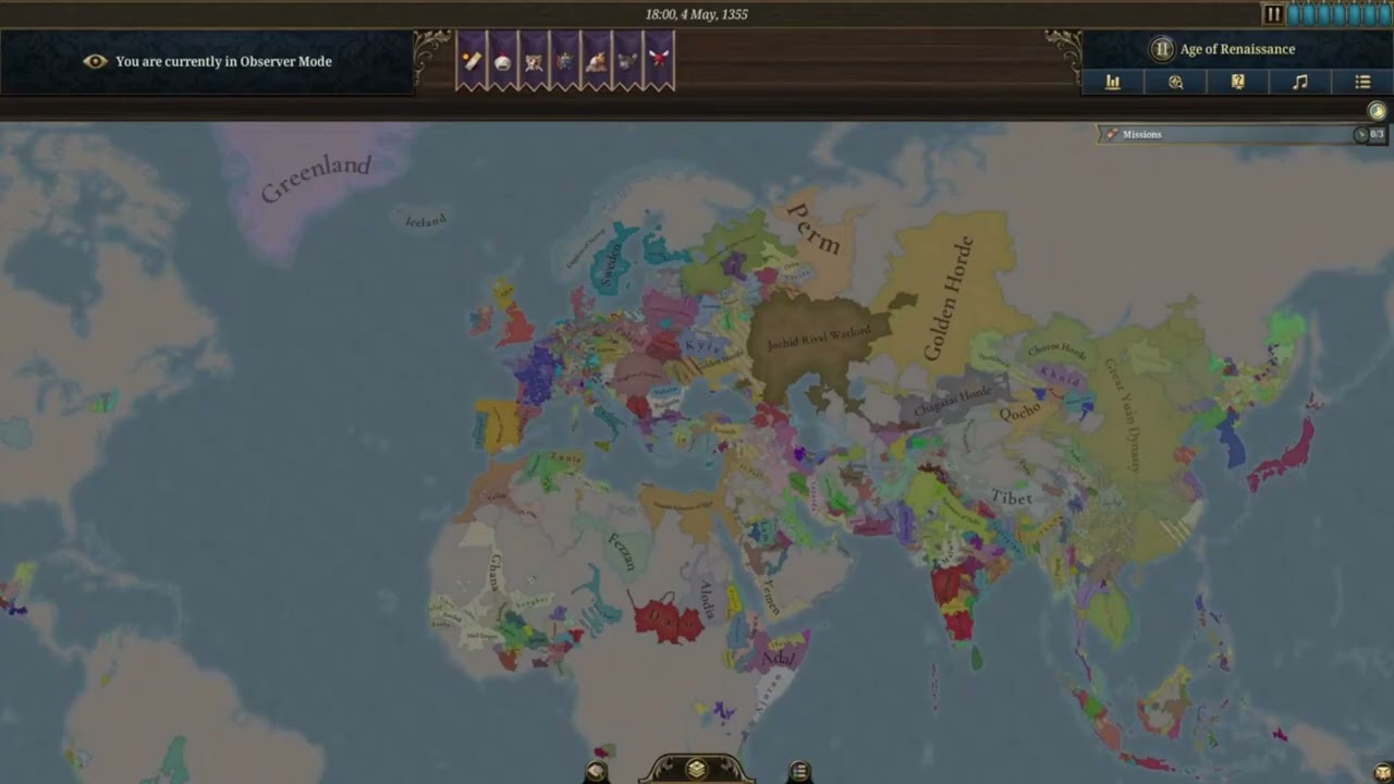 Europa Universalis V Open Beta 1.1.0 Grand Strategy Observer Mode