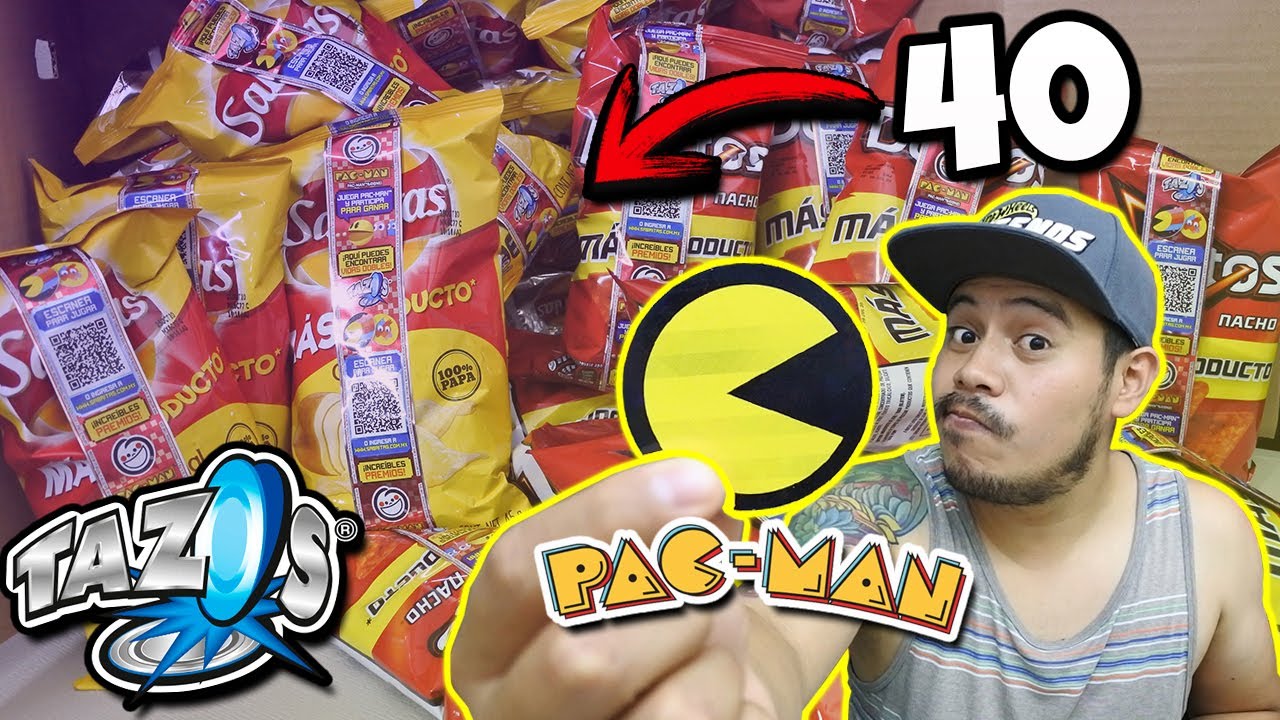 Abri mis ultimas 40 Sabritas y Doritos con Tazos de Pacman 40 aniversario