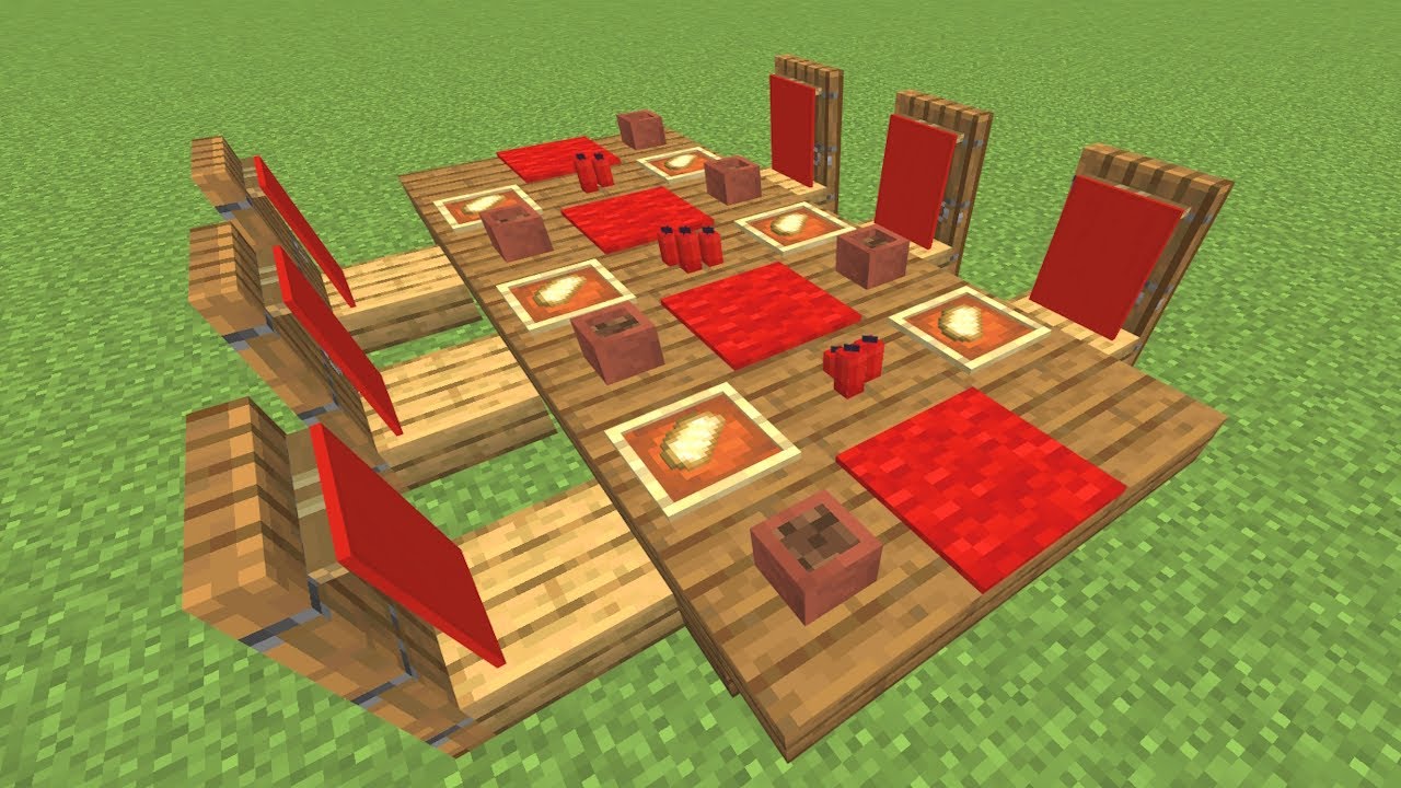 Esstisch in Minecraft bauen - Minecraft Deko Ideen