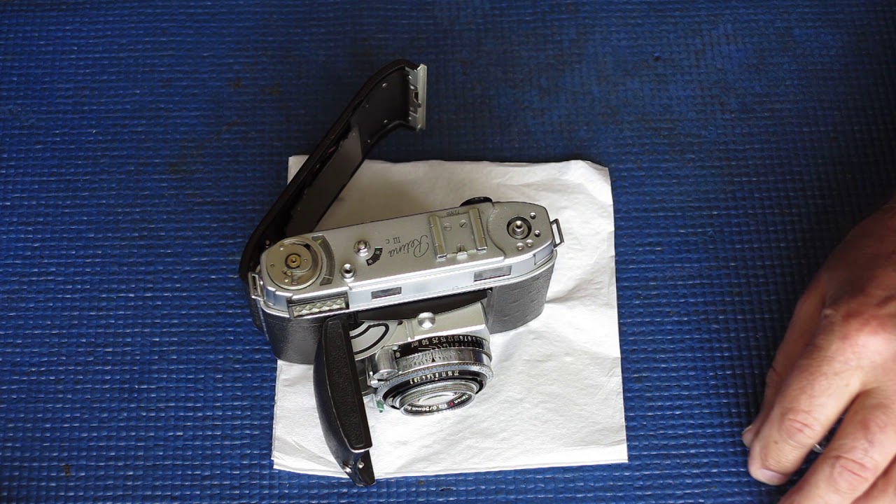 Kodak Retina IIIc camera, jammed film advance lever.