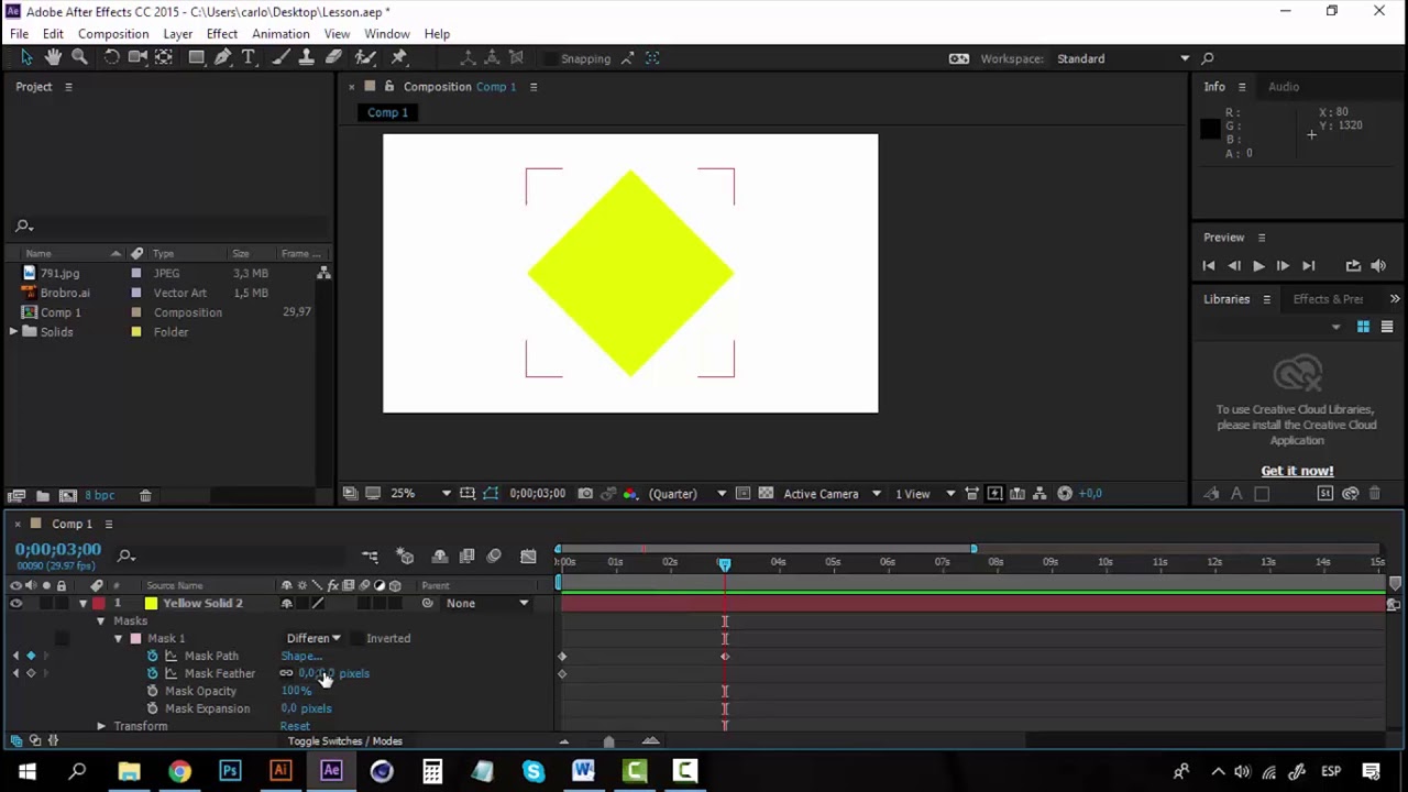 22/37 Cambiar la forma de las máscaras — Motion graphics: After Effects desde cero I