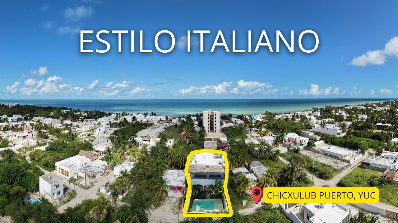 CASA en VENTA | 3 cuadras del mar | 3 habitaciones | PISCINA |CHICXULUB PUERTO, YUCATÁN | $5,990,000