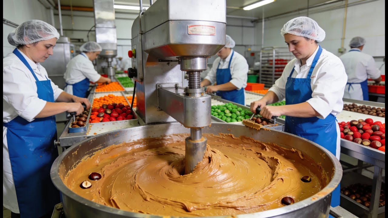 Inside the Chestnut Paste Factory – How Hard Fruits Become Premium Creams , full Process