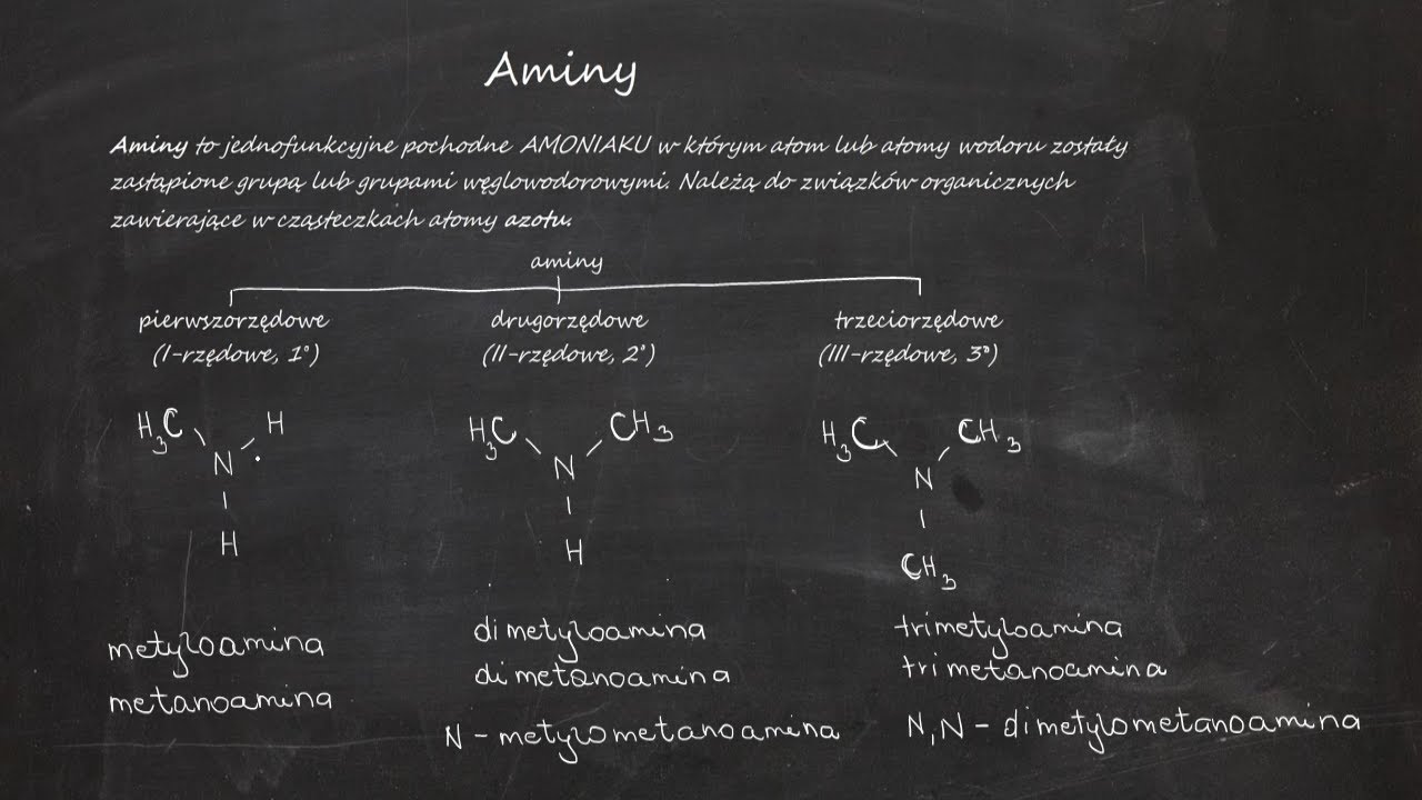 Aminy — nazewnictwo, wzory, otrzymywanie i reakcje | Chemia szkoła średnia (podstawa + rozszerzenie)