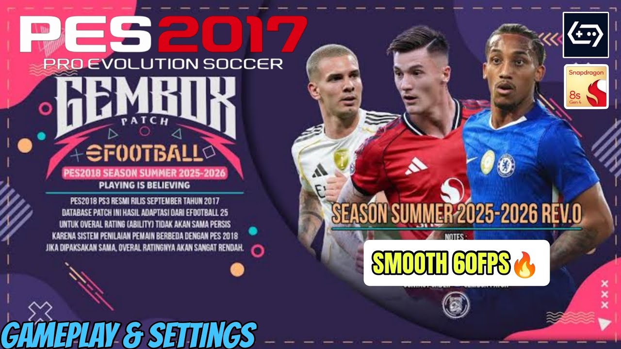 PES 2017 PATCH GEMBOX 2026 (HD)🔥 NEW UPDATE | SMOOTH FPS 🔥 LOCK 60 FPS | BEST SETUP GUIDE ON GAMEHUB