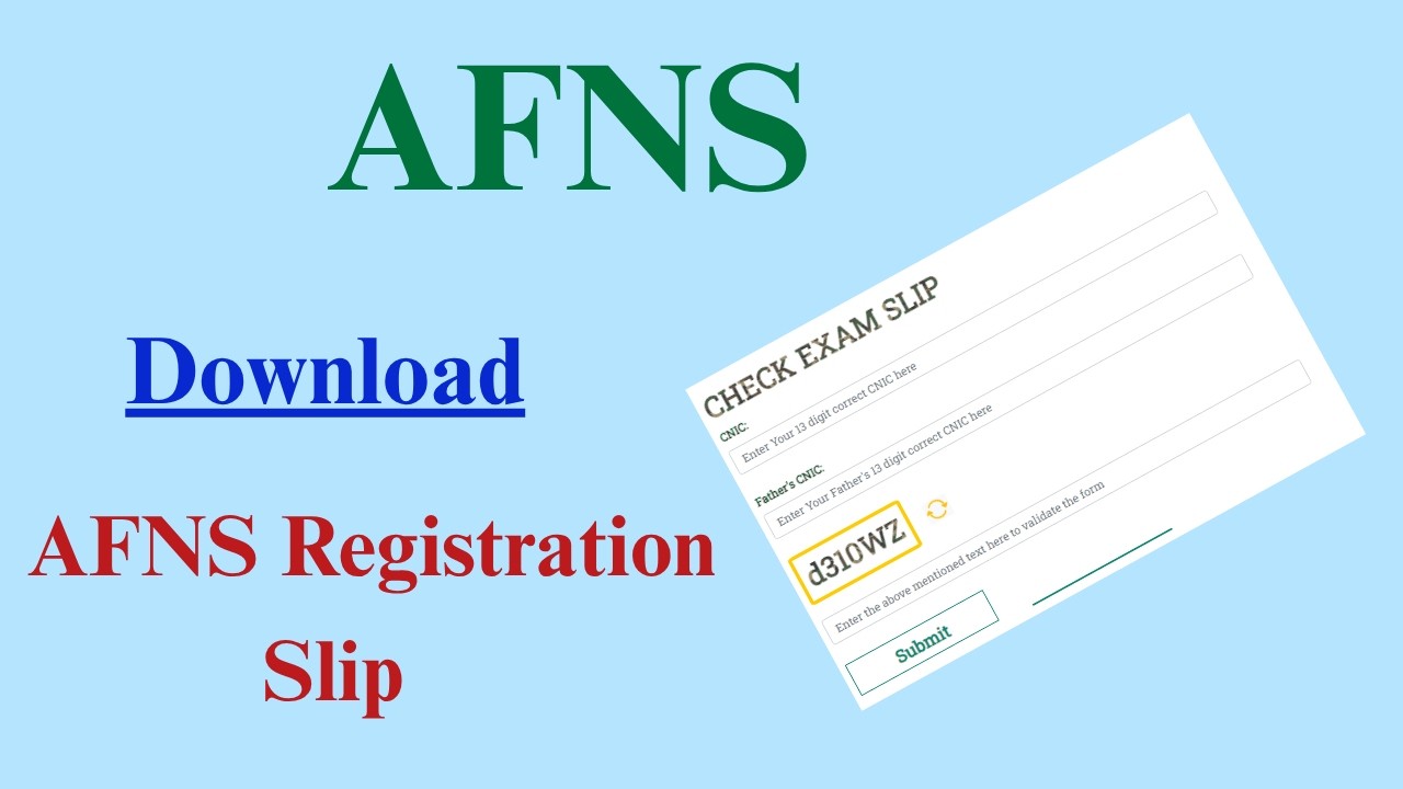 How to Download AFNS Registration Slip | Download AFNS Roll No Slip