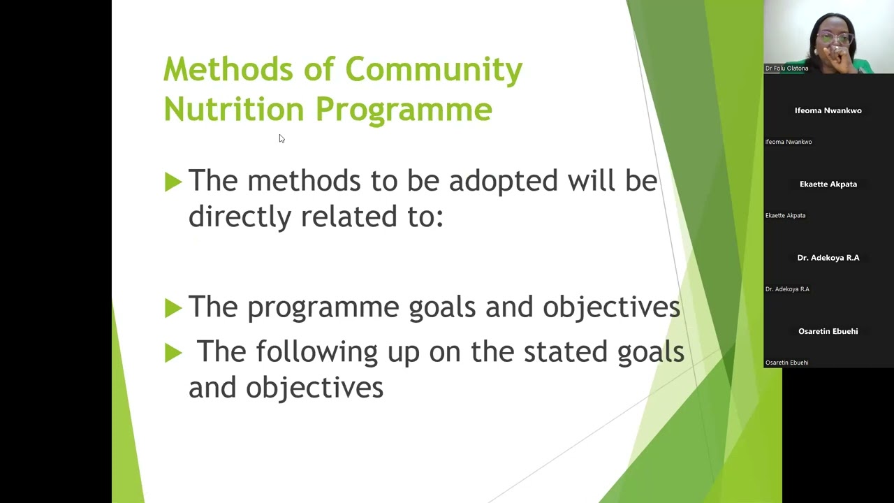 Community Nutrition Intervention|| Dr Folu Olatona
