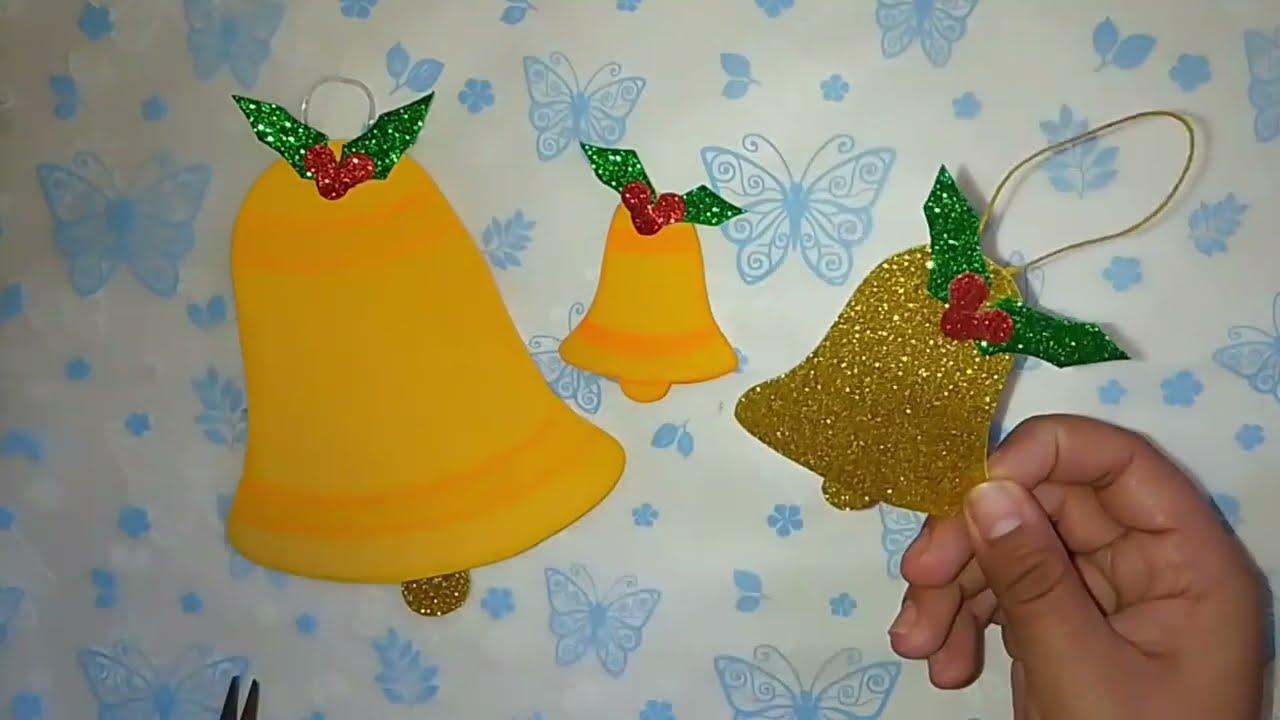 🔔 Cómo hacer campanas en goma eva 🎄 | 3 modelos paso a paso