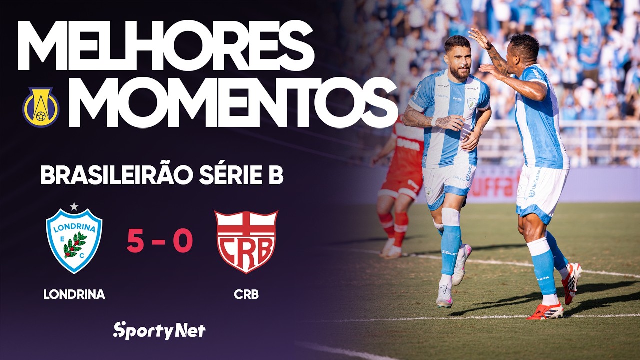 TUBAR&Atilde;O NADOU DE BRA&Ccedil;ADA - Londrina 5x0 CRB - Melhores Momentos - S&eacute;rie B