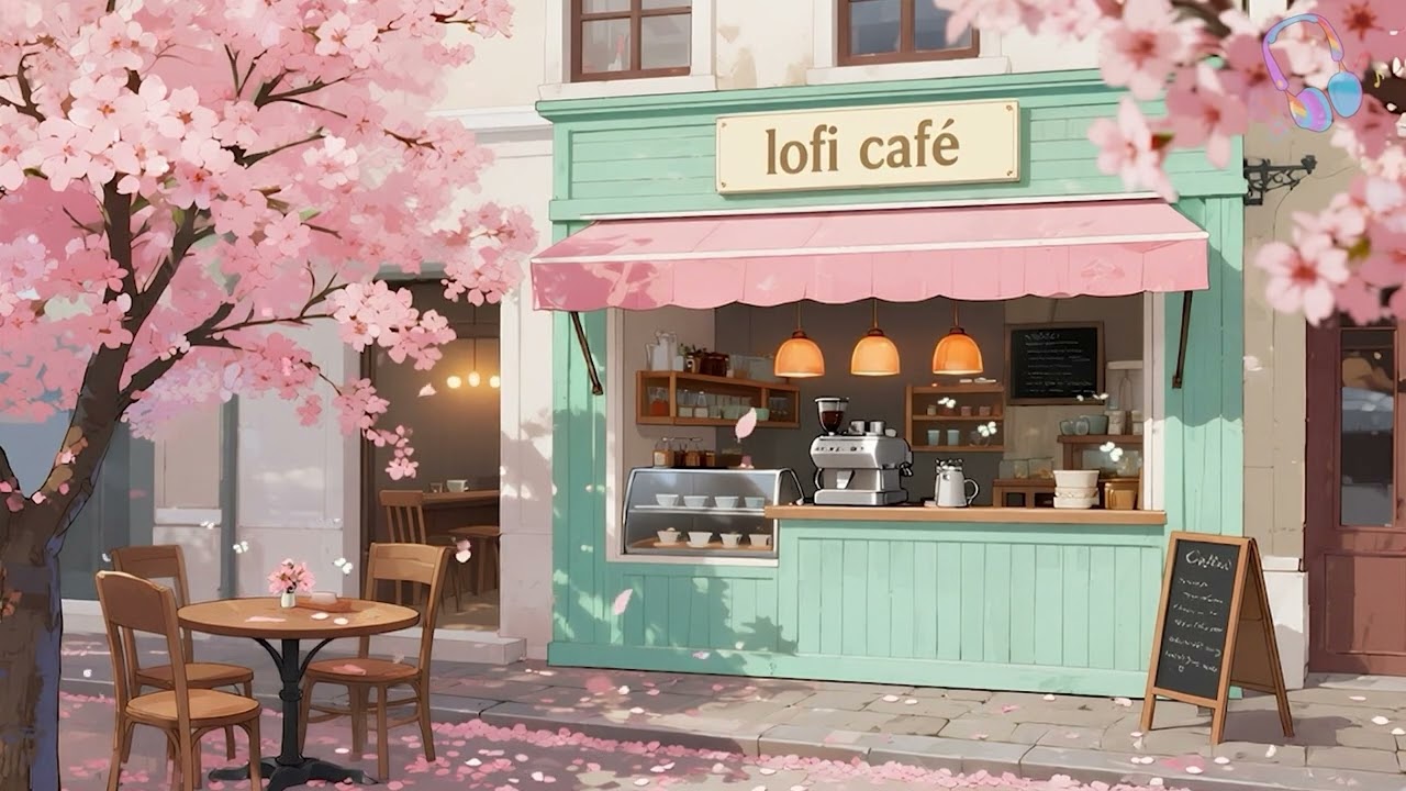 Cherry Blossom Morning ☕ Spring Outdoor Lofi Café 🌸 Peaceful Beats to Study, Work & Relax