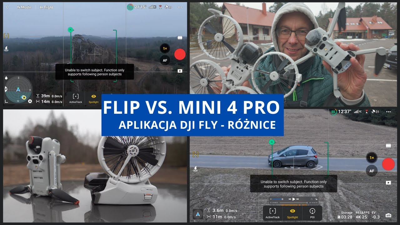 DJI Flip vs. Mini 4 Pro - podstawowe r&oacute;żnice - aplikacja i funkcjonalność