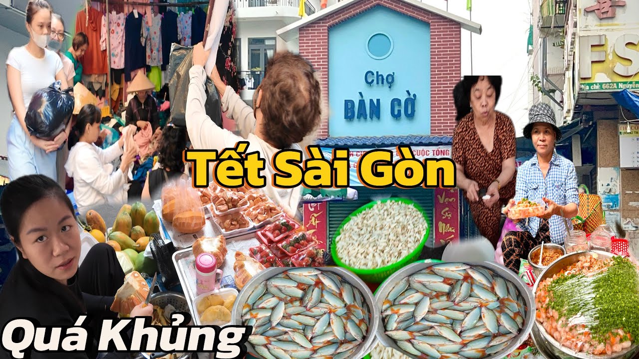 Quá Khủng Chợ Bàn Cờ Tết Sài Gòn 2026 Đông Vui ,Cá Heo ,Củ Kiệu,Trái Cây Đồ Si 10k Rẻ Như Cho 