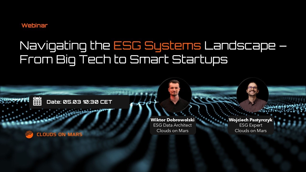 ESG Tech Talks #4: Navigating the ESG Systems Landscape – From Big Tech to Smart Startups