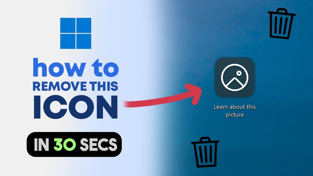 How to Remove Learn About This Picture Windows 11 / 10 (Spotlight Desktop Background)