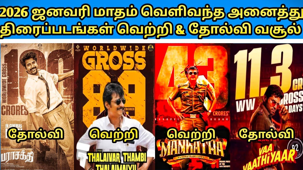 2026 ஜனவரி மாதம் வெளிவந்த அனைத்து திரைப்படங்கள் வெற்றி & தோல்வி வசூல் நிலவரம்